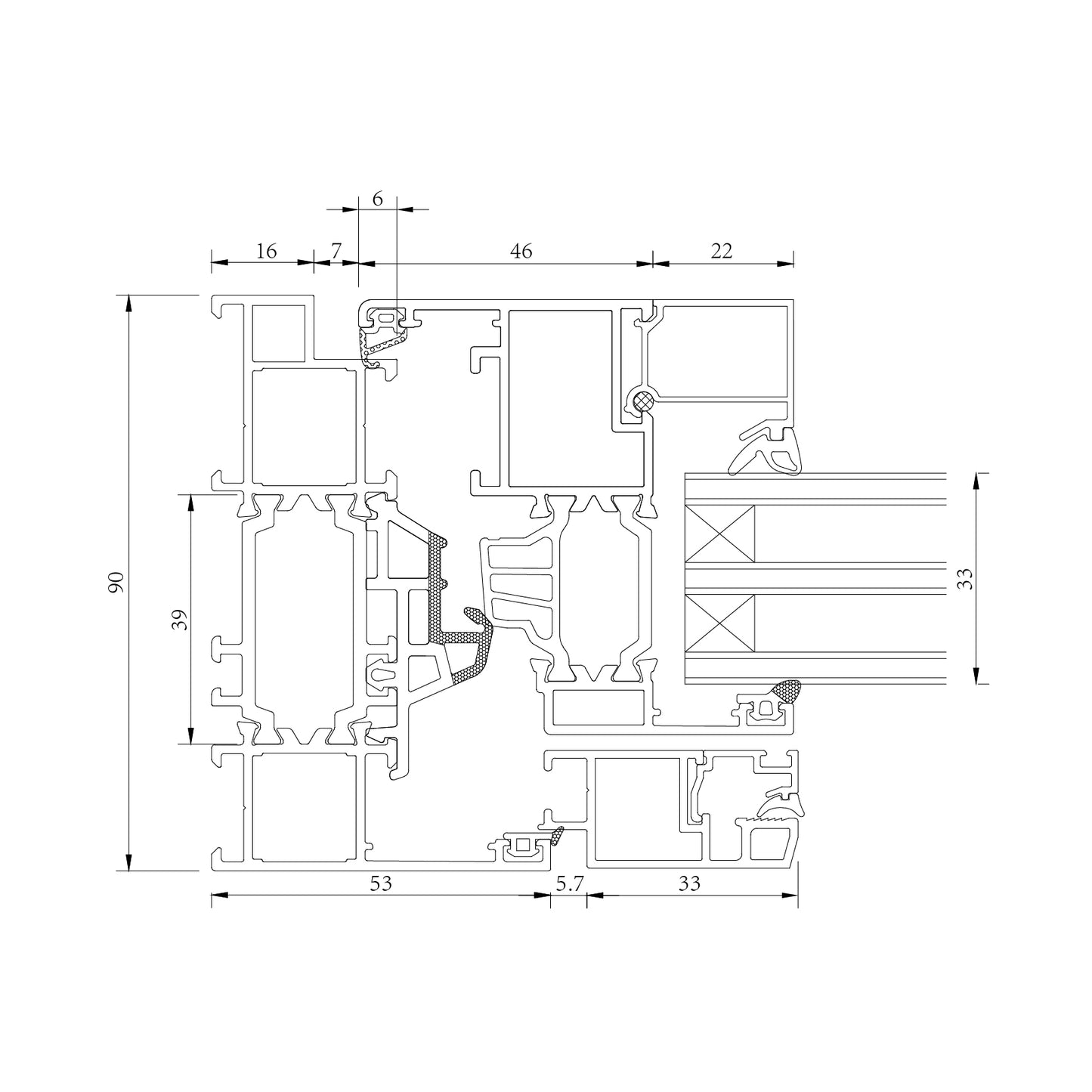 HOMINTEC FP90S Aluminum inward opening window (ultra slim frame tilt and turn)