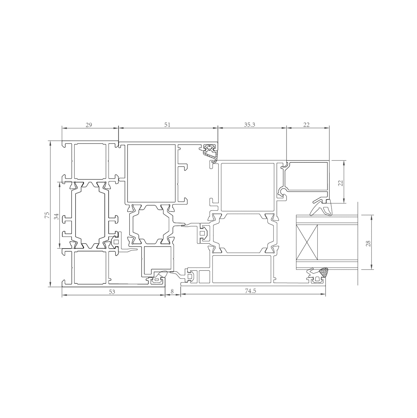 FZW75 aluminum alloy external casement window