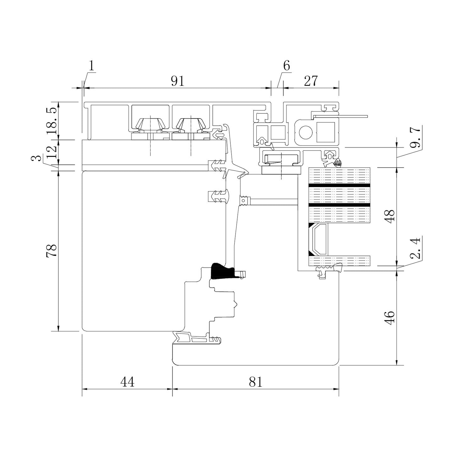 HOMINTEC HA100 Aluminum-clad wood bulletproof stainless steel mesh integrated window