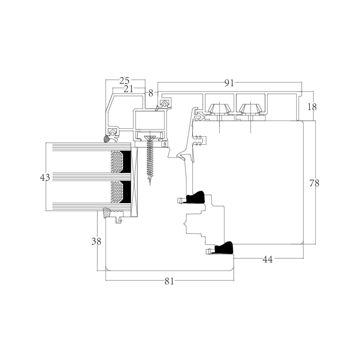 HOMINTEC HA97 Aluminum clad wood inward opening window