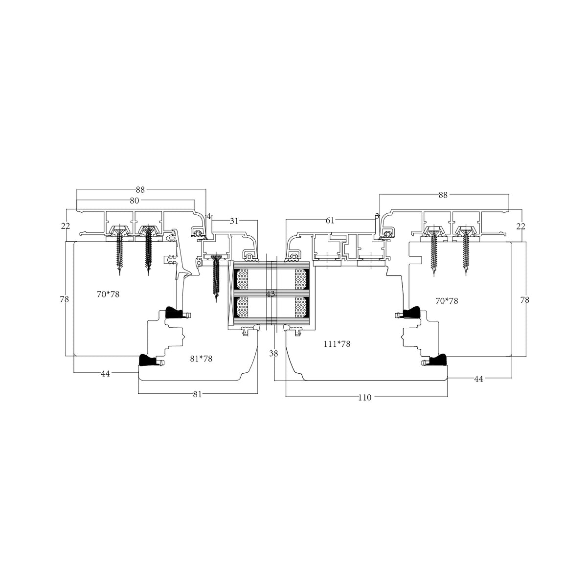 HOMINTEC HN100 Aluminum clad wood inward opening door