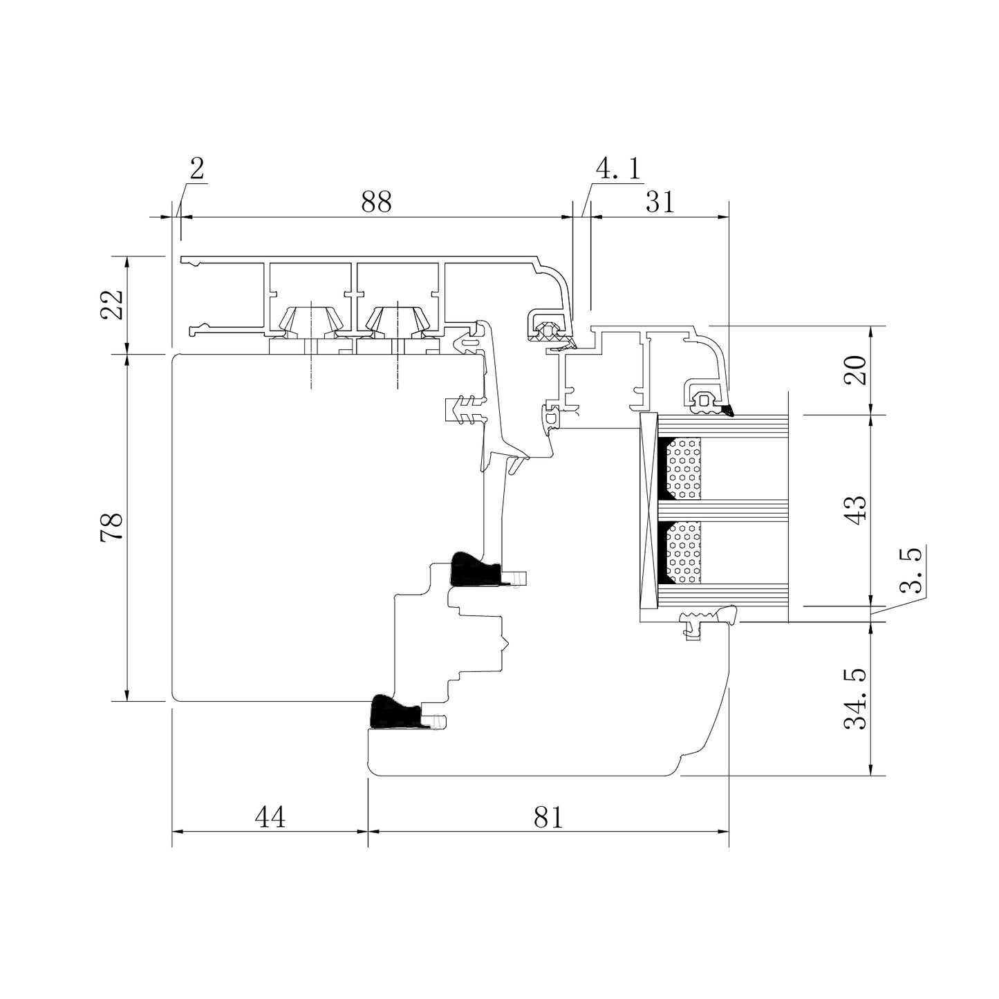 HOMINTEC HN100 Aluminum clad wood inward opening window